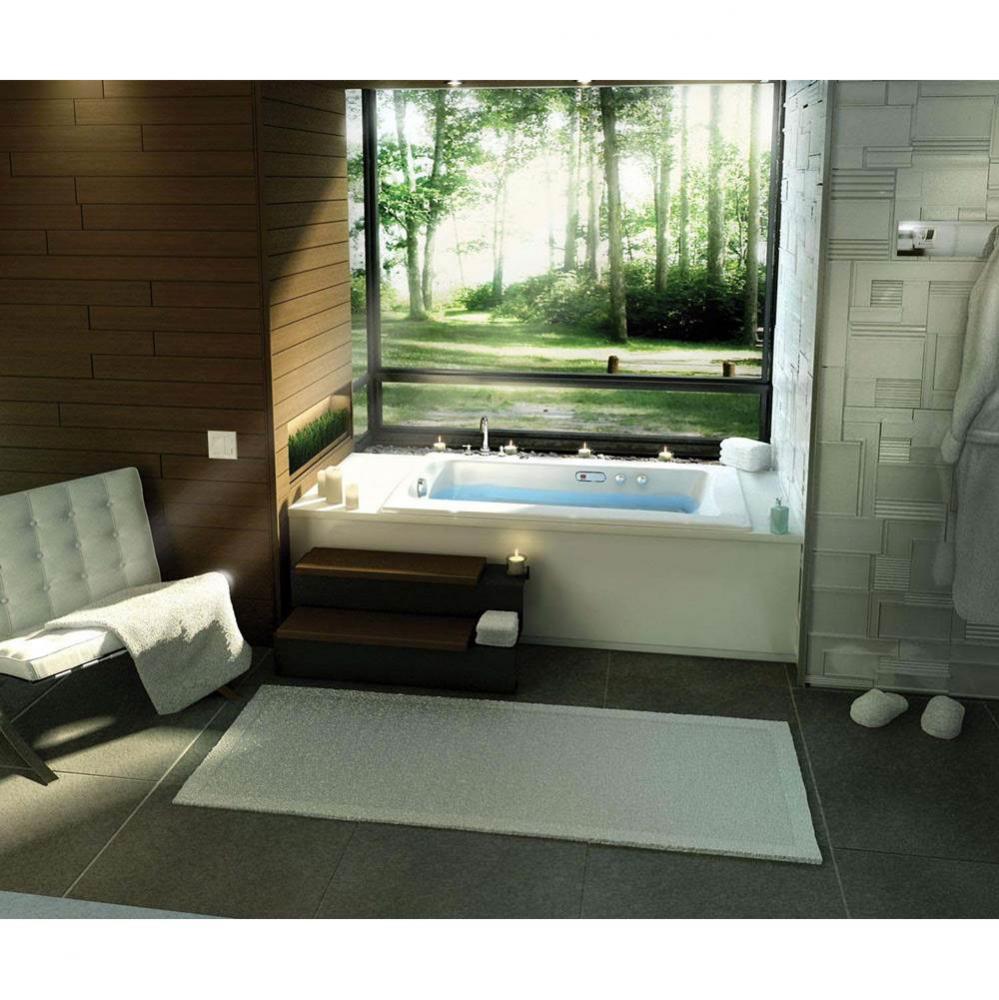 Release 59.75 in. x 32 in. Alcove Bathtub with Aerofeel System End Drain in White