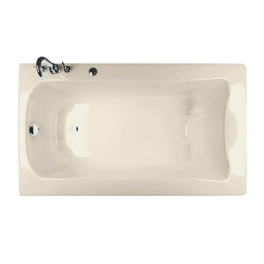 Release 59.625 in. x 36 in. Alcove Bathtub with Aerofeel System End Drain in Bone