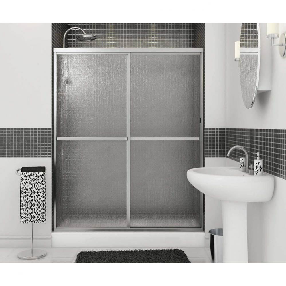 Polar 54-59.5 in. x 68 in. Bypass Alcove Shower Door with Raindrop Glass in Chrome
