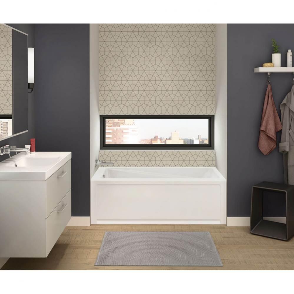 New Town IFS 59.75 in. x 32 in. Alcove Bathtub with 10 microjets System Left Drain in White