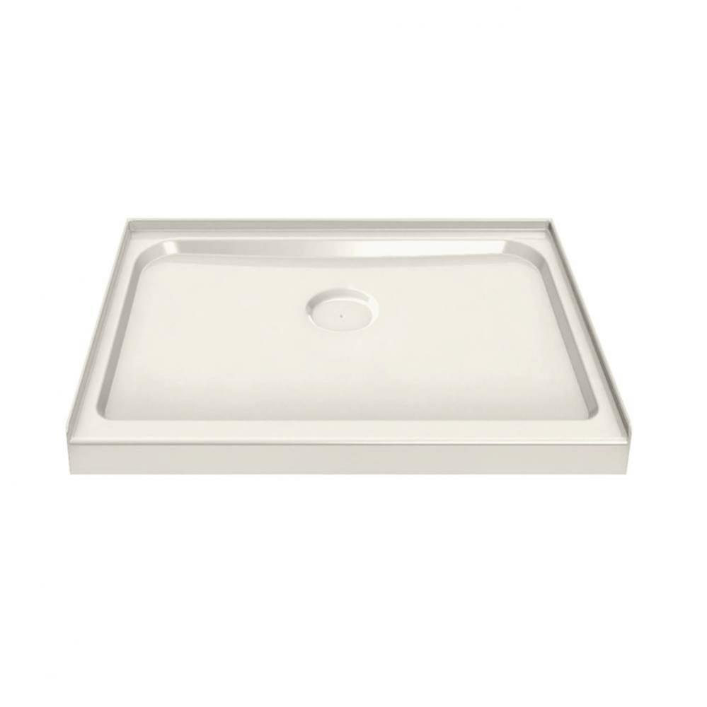 SQ 31.75 in. x 32.125 in. x 4.125 in. Square Alcove Shower Base with Center Drain in Biscuit