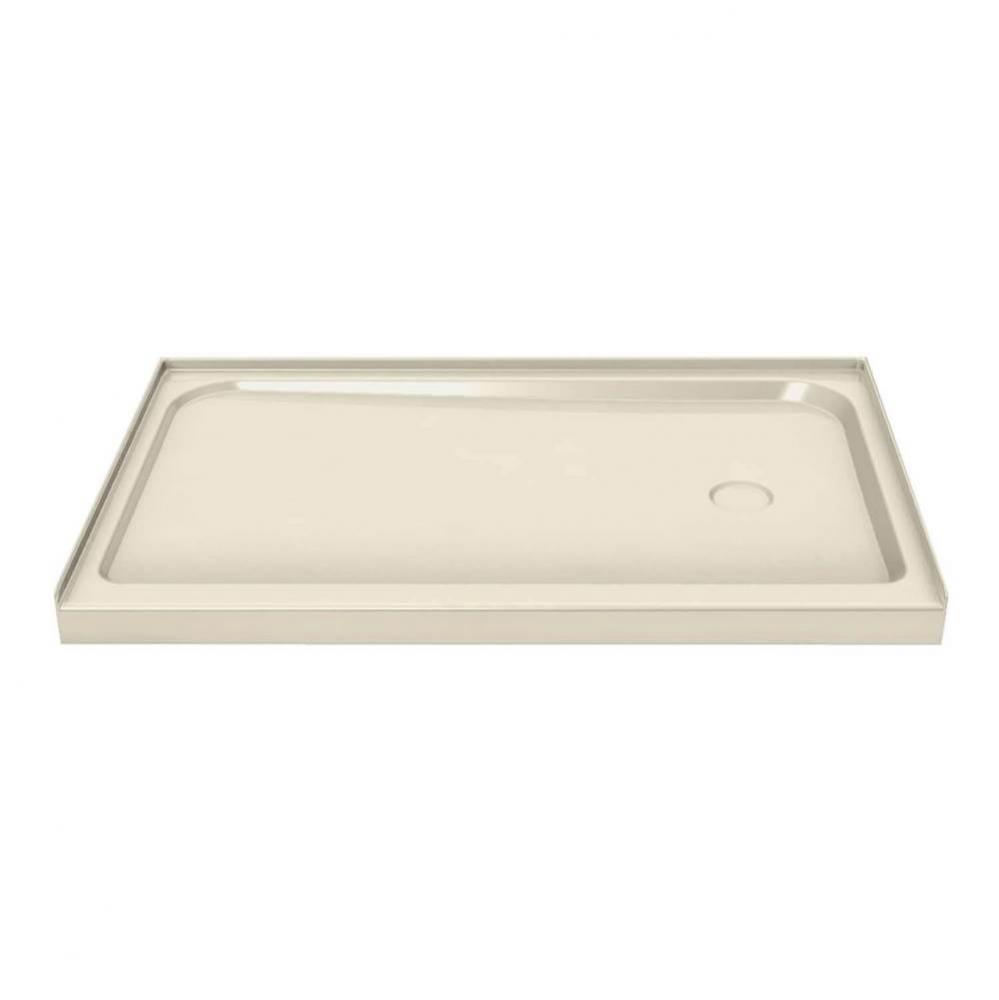MAAX 59.75 in. x 36.25 in. x 4.125 in. Rectangular Alcove Shower Base with Left Drain in Bone