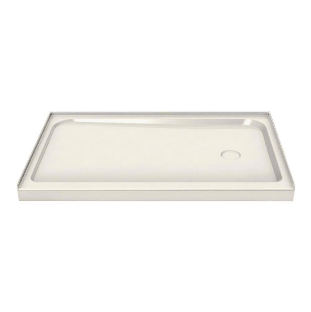 MAAX 59.75 in. x 36.25 in. x 4.125 in. Rectangular Alcove Shower Base with Left Drain in Biscuit