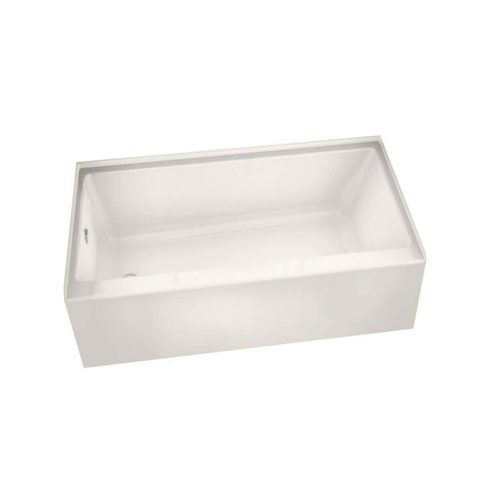 Rubix 59.75 in. x 32 in. Alcove Bathtub with Left Drain in Biscuit