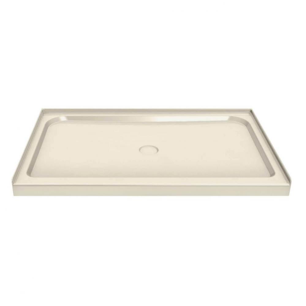 MAAX 59.75 in. x 42.125 in. x 4.125 in. Rectangular Alcove Shower Base with Center Drain in Bone