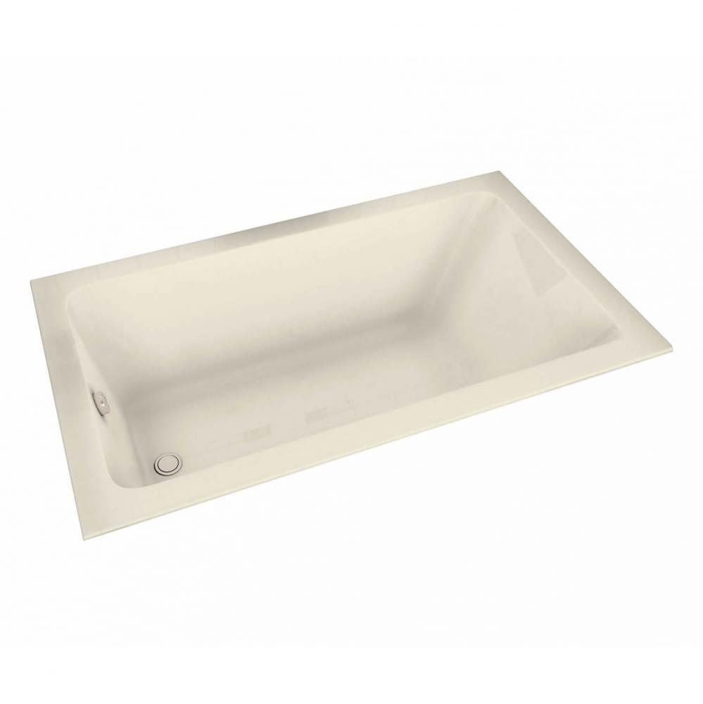 Skybox 66.25 in. x 35.75 in. Alcove Bathtub with 10 microjets System End Drain in Bone