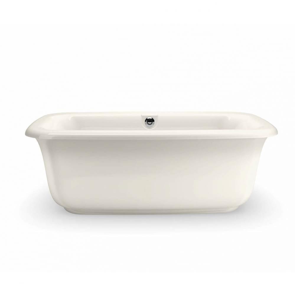 Miles 66 in. x 36 in. Freestanding Bathtub with Aerofeel System Center Drain in Biscuit