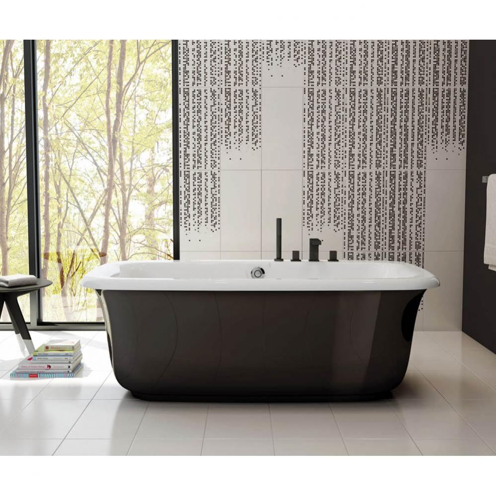 Miles 66 in. x 36 in. Freestanding Bathtub with Center Drain in Black