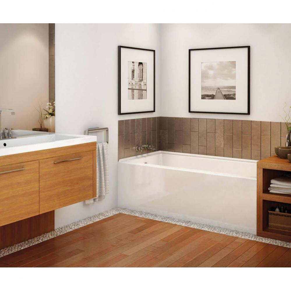 Rubix AFR DTF 59.75 in. x 30 in. Alcove Bathtub with Right Drain in White