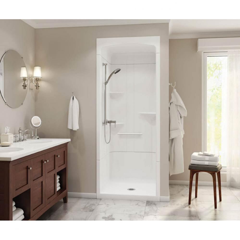 Camelia SHR 36 in. x 36.5 in. x 88 in. 3-piece Shower with Roof Cap No Seat, Center Drain in White