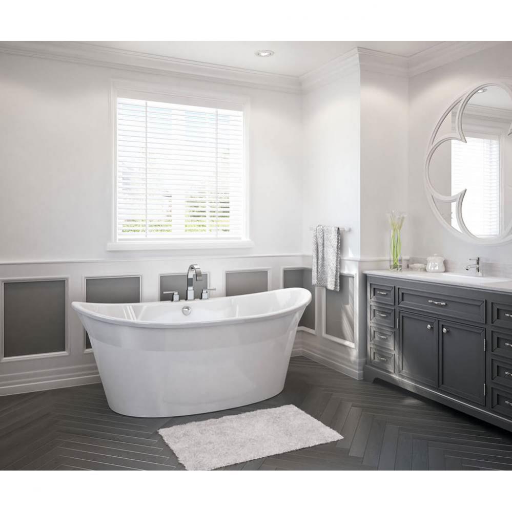 Orchestra 66 in. x 36 in. Freestanding Bathtub with Center Drain in White
