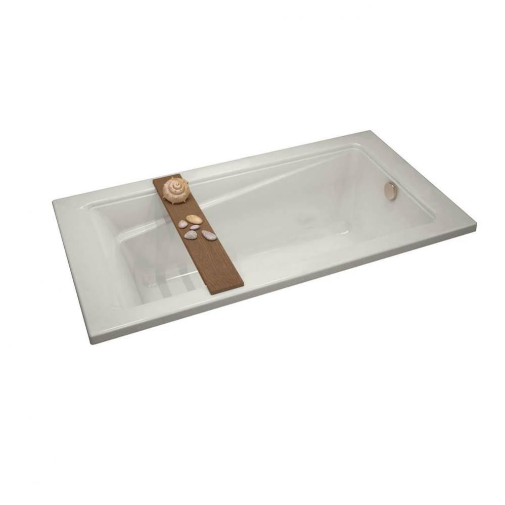 Exhibit 71.875 in. x 36 in. Drop-in Bathtub with Whirlpool System End Drain in Biscuit