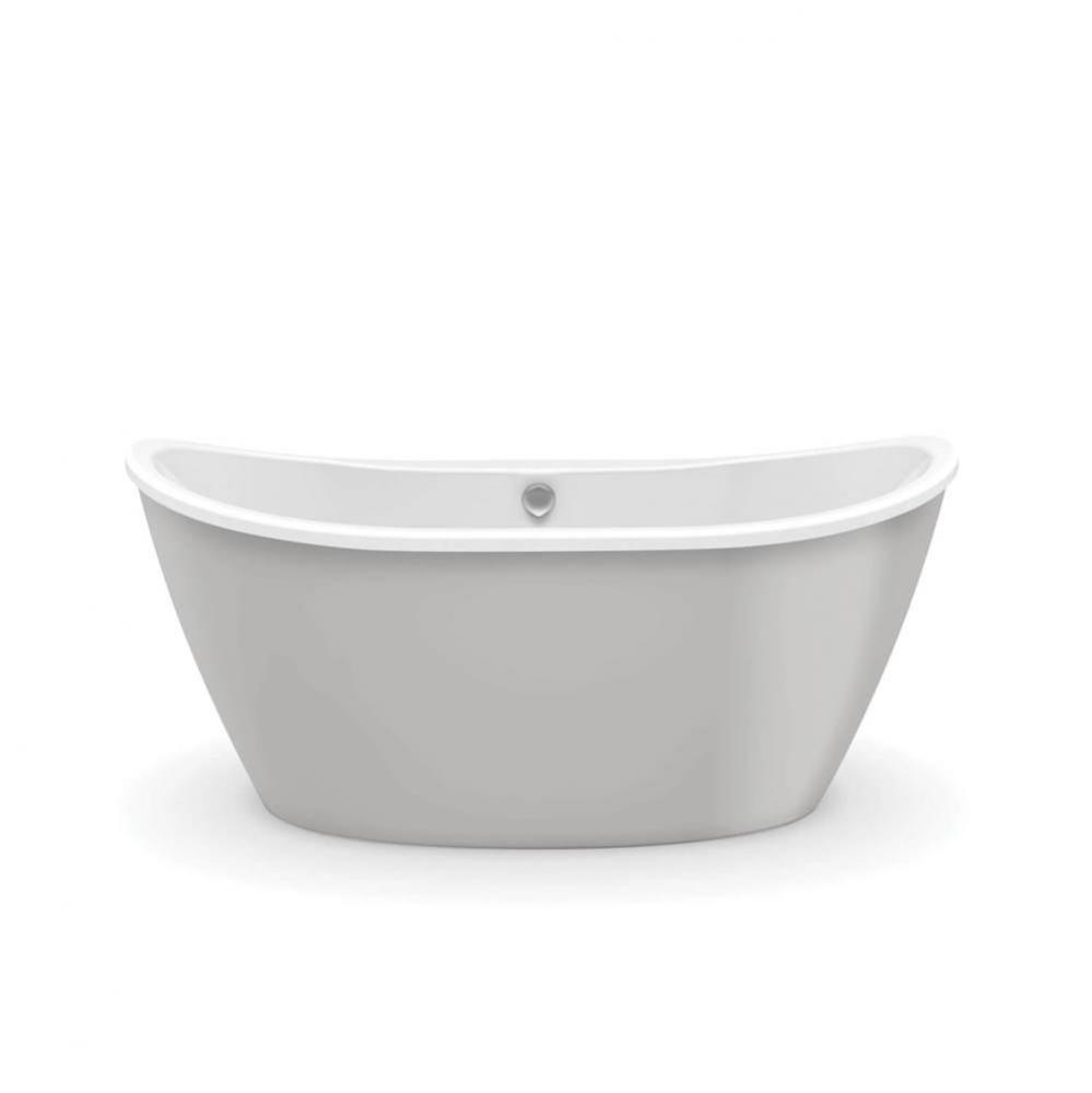 Delsia 60 in. x 32 in. Freestanding Bathtub with Center Drain in Platinum Grey