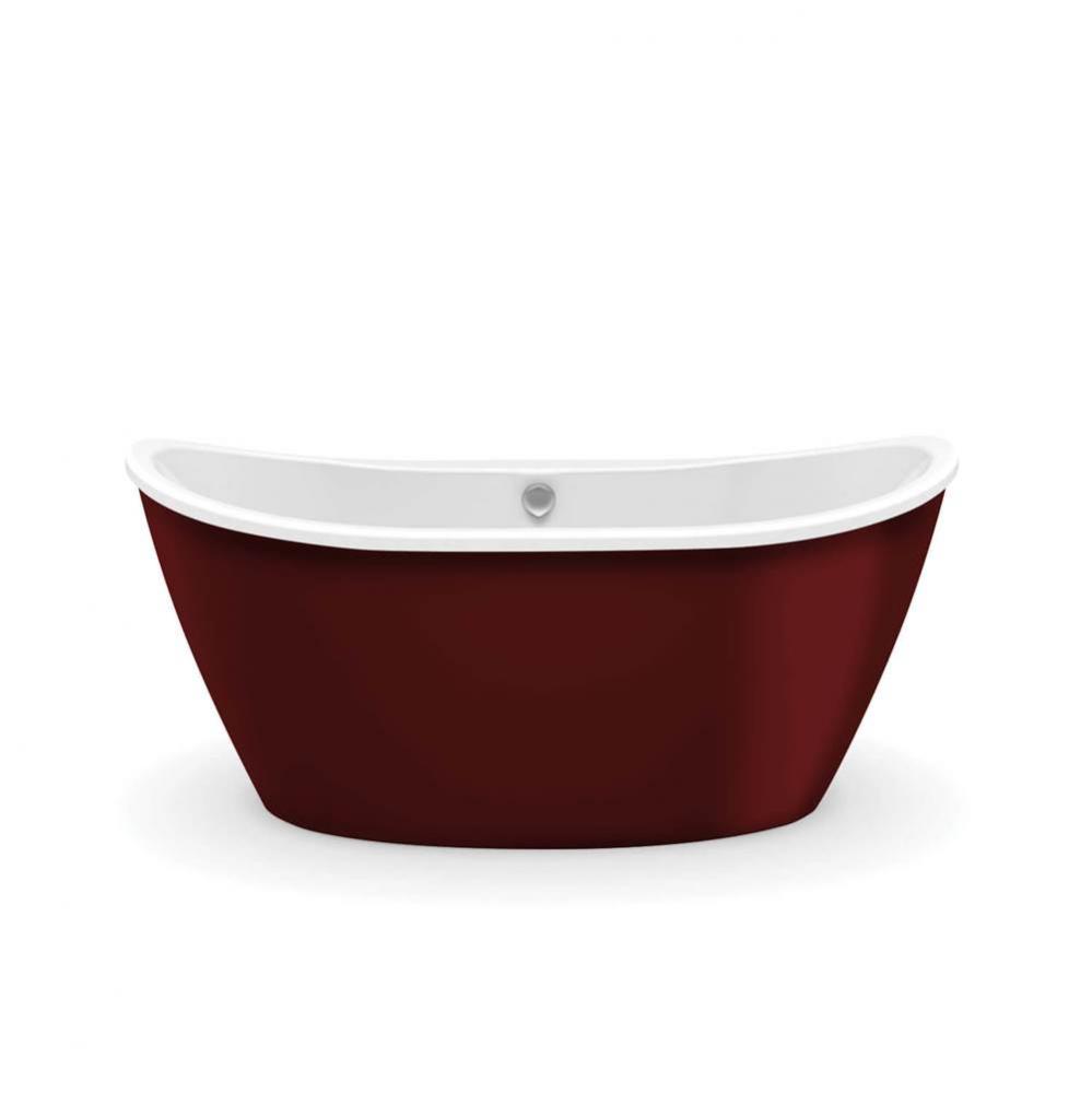 Delsia 60 in. x 32 in. Freestanding Bathtub with Center Drain in Ruby