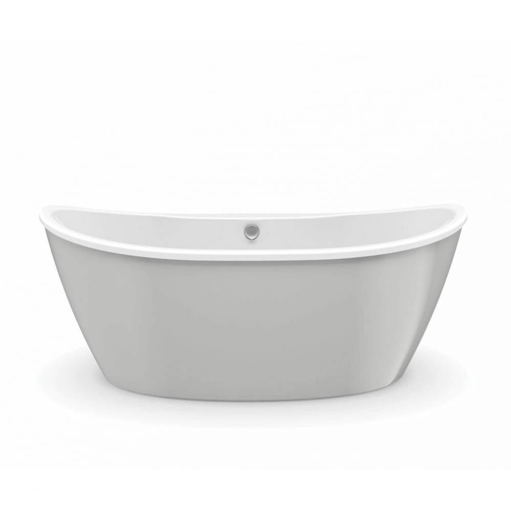 Delsia 66 in. x 36 in. Freestanding Bathtub with Center Drain in Platinum Grey