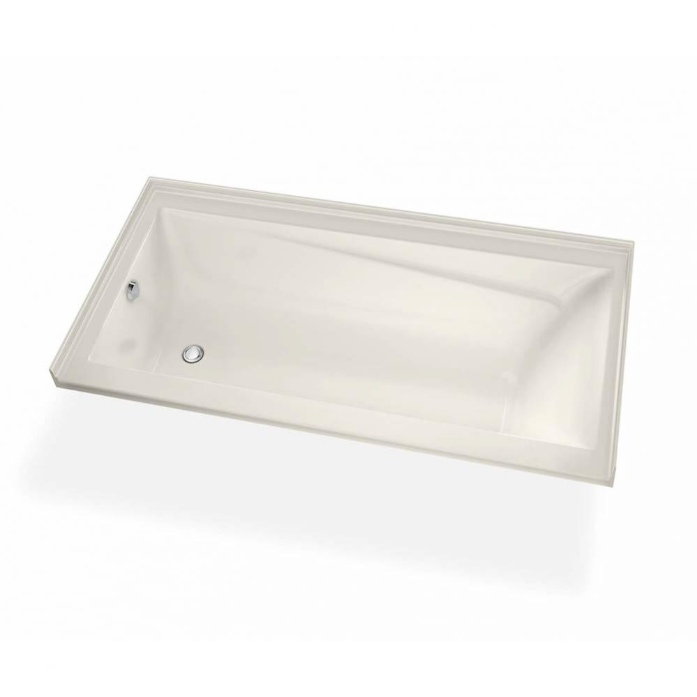 Exhibit IF DTF 59.875 in. x 36 in. Alcove Bathtub with Aeroeffect System Left Drain in Biscuit