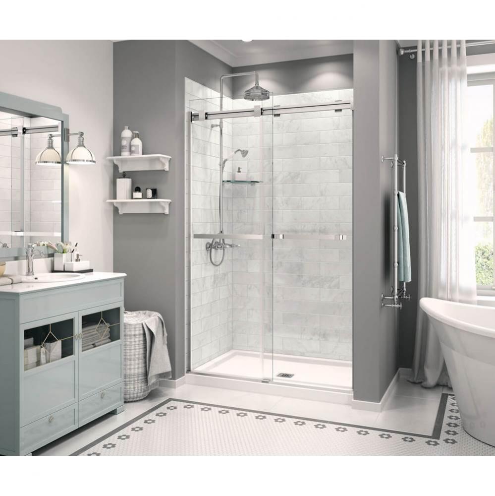 Zone 47.875 in. x 32 in. x 4 in. Rectangular Configurable Shower Base with Center Drain in White