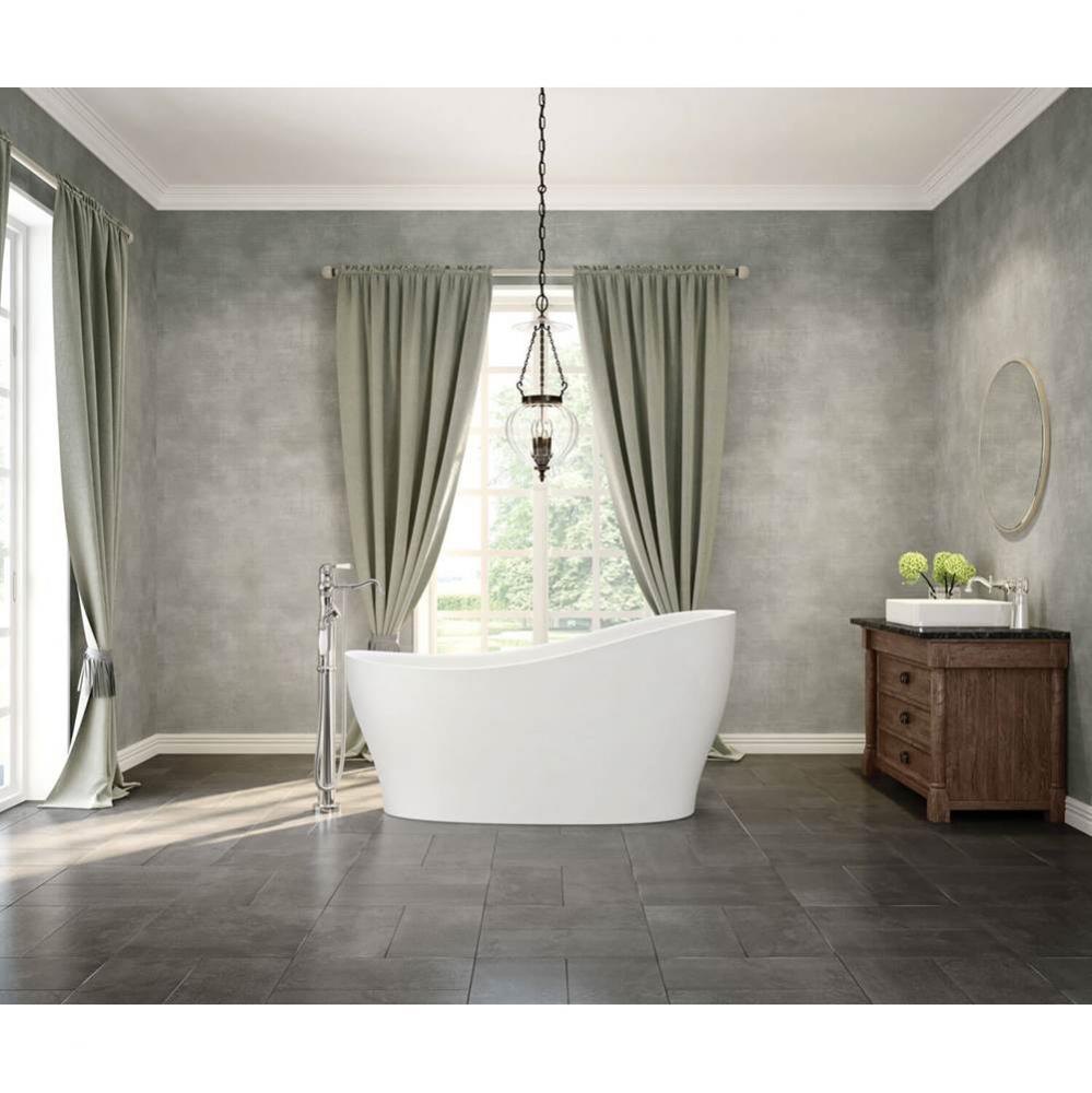 Joan 61 in. x 32 in. Freestanding Bathtub with End Drain in White