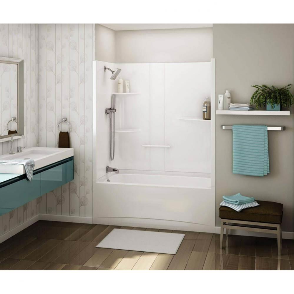 Allia 60 in. x 33 in. x 79 in. 2-piece Tub Shower with Right Drain in White