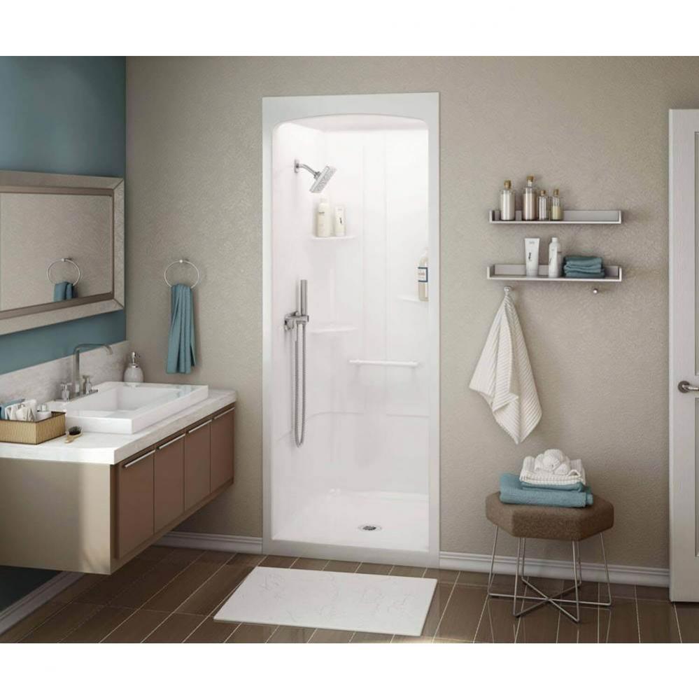 Allia 36 in. x 36 in. x 88 in. 1-piece Shower with Roof Cap No Seat, Center Drain in White