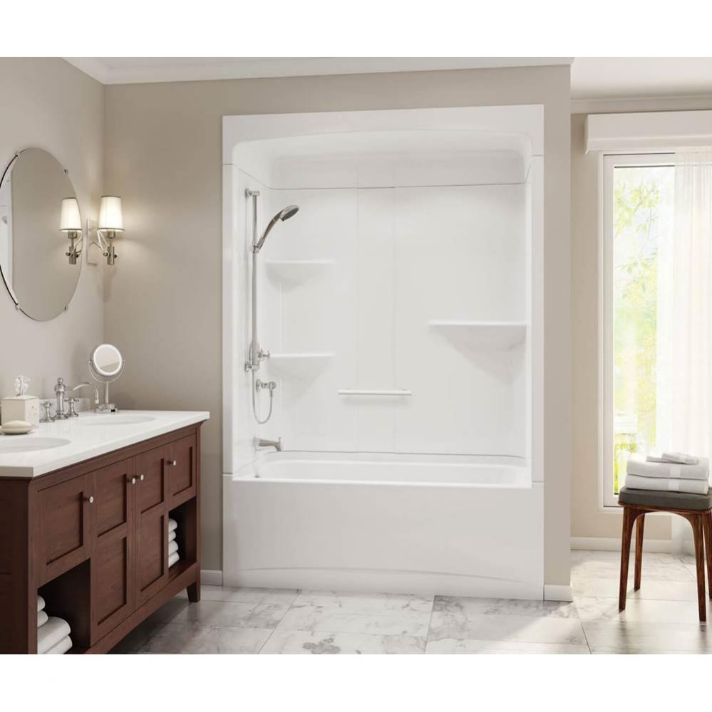 Camelia 60 in. x 33 in. x 88 in. 3-piece Tub Shower with Roof Cap and Left Drain in White