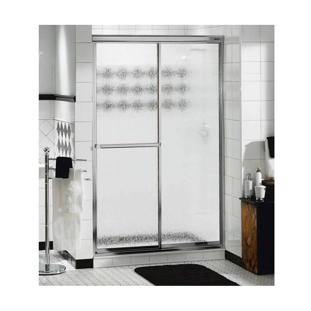 Decor Plus 41-43 in. x 69 in. Bypass Alcove Shower Door with Raindrop Glass in Chrome