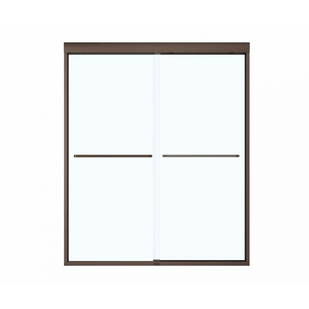 Aura 55-59 in. x 71 in. Bypass Alcove Shower Door with Clear Glass in Dark Bronze