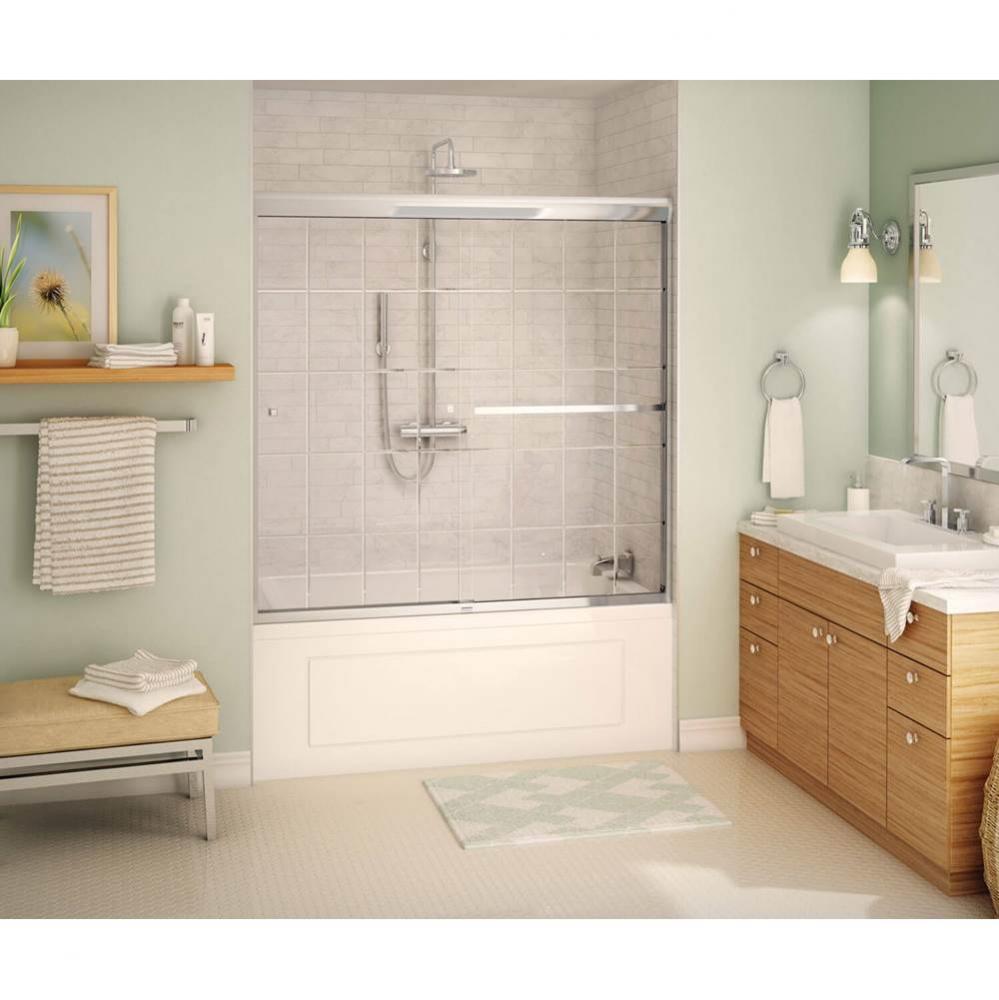 Aura 55-59 in. x 57 in. Bypass Tub Door with French Door Glass in Chrome