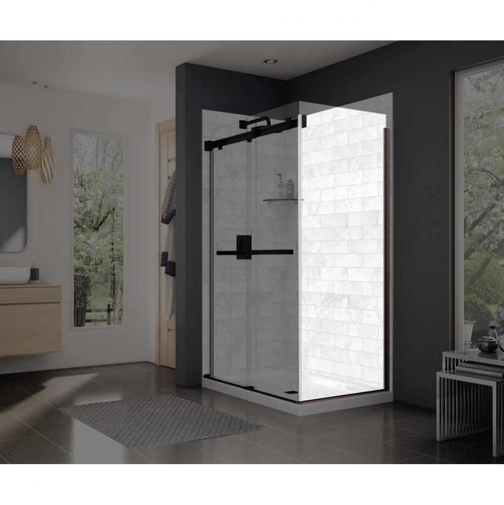Duel and Inverto Return Panel for 36 in. Base with Clear glass in Dark Bronze