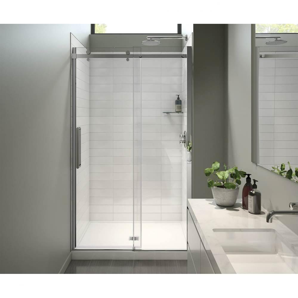 Halo Pro 44.5-47 in. x 78.75 in. Sliding Alcove Shower Door with Clear Glass in Chrome
