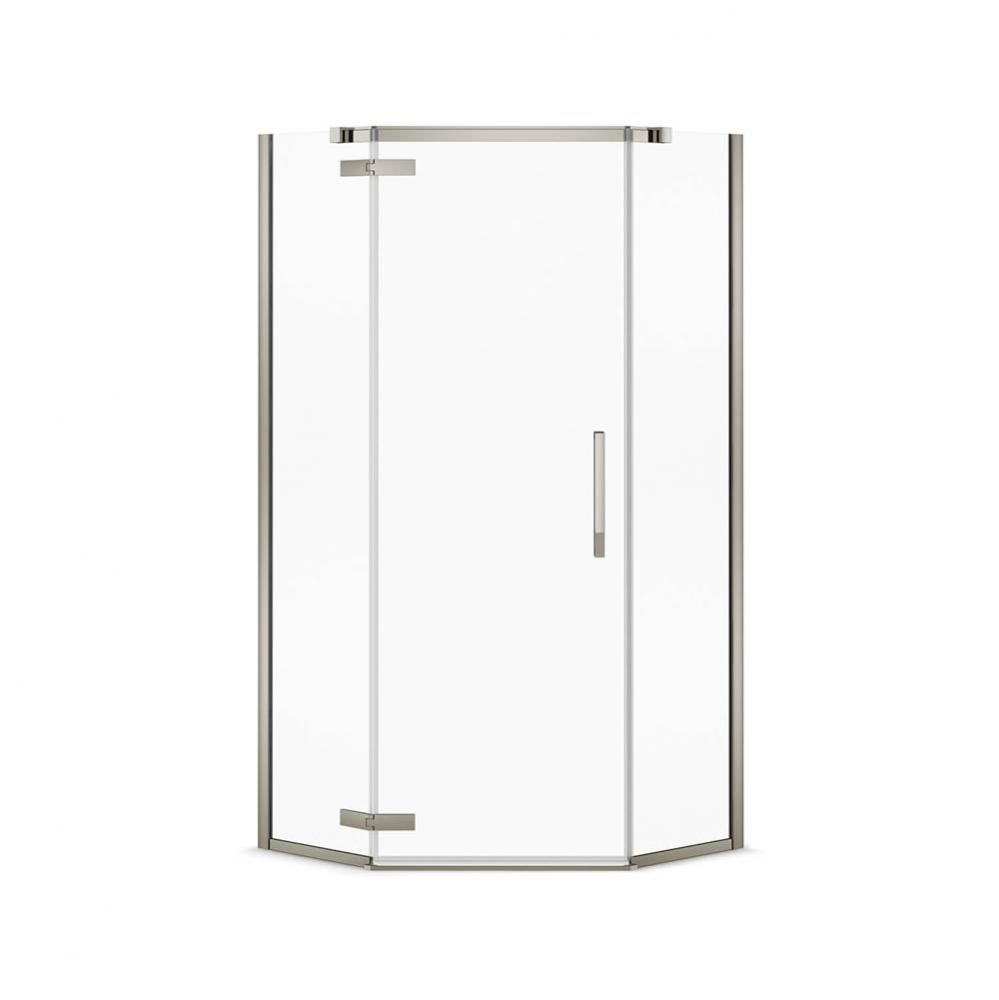 Davana Neo-angle 38 in. x 38 in. x 75 in. Pivot Corner Shower Door with Clear Glass in Brushed Nic