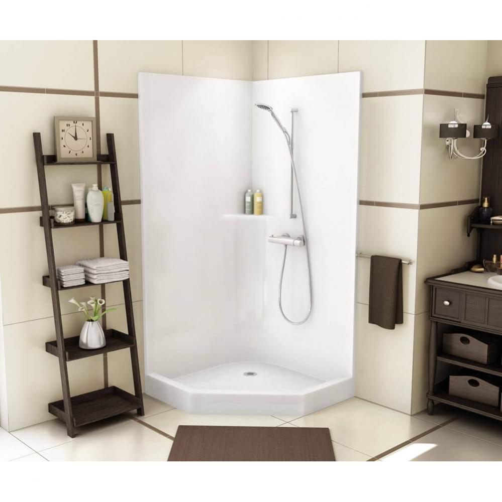 CSS36 37.625 in. x 37.625 in. x 77.75 in. 1-piece Shower with No Seat, Center Drain in Sterling Si