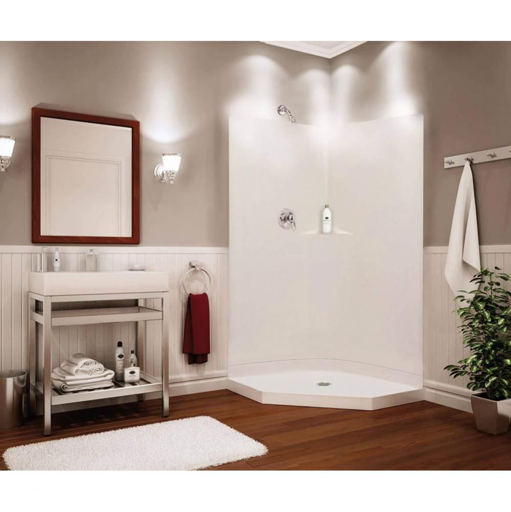 SECCSS36 37.5 in. x 37.5 in. x 77.75 in. 2-piece Shower with No Seat, Center Drain in Sterling Sil