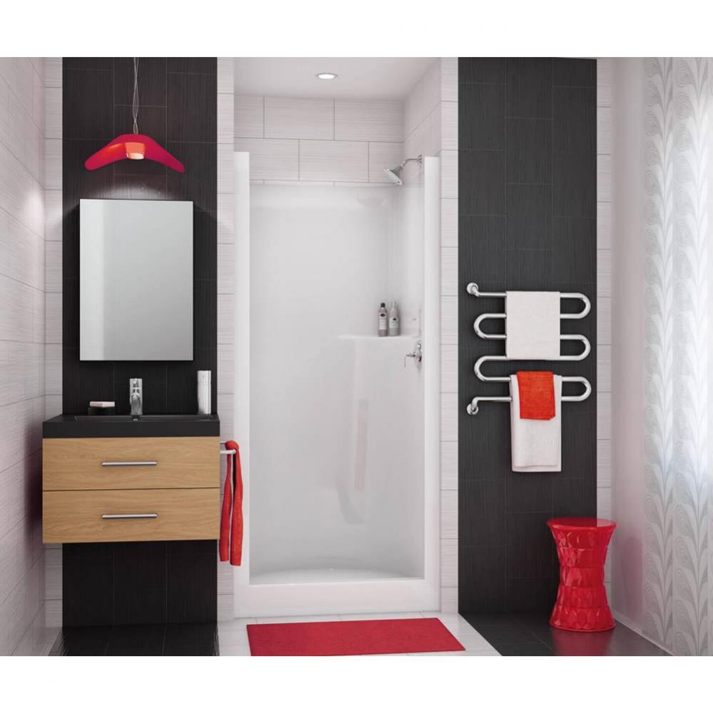 SS32 32 in. x 33 in. x 78 in. 1-piece Shower with No Seat, Center Drain in Sterling Silver