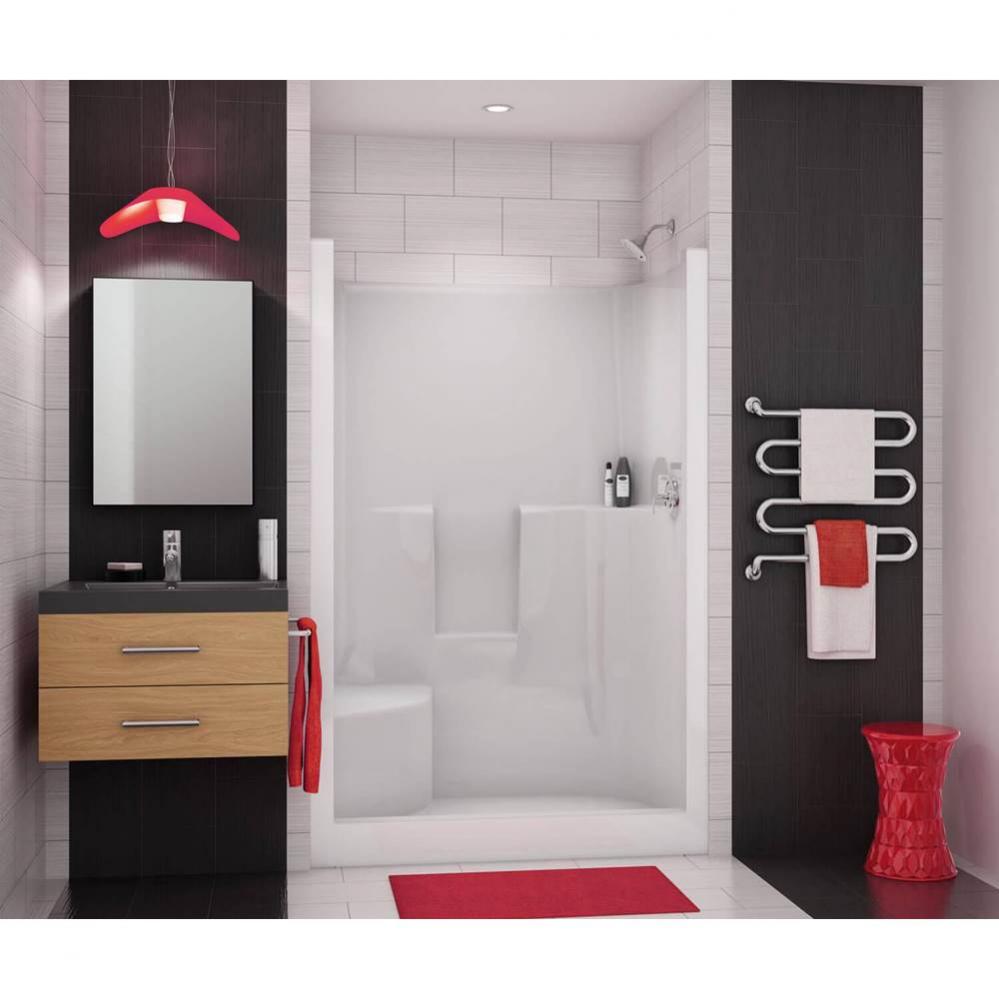 SS3648 R/L 48 in. x 36 in. x 75 in. 1-piece Shower with Left Seat, Center Drain in Thunder Grey