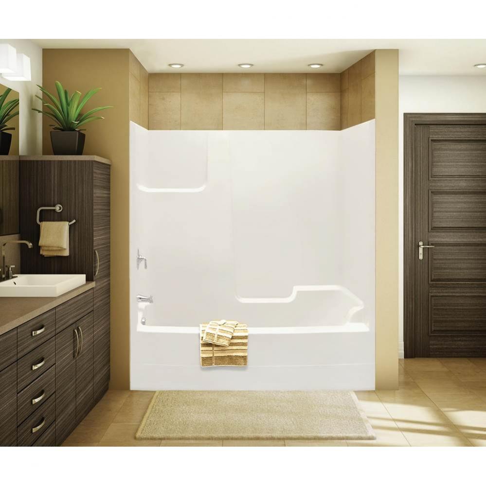 TSEA72 71.75 in. x 35.75 in. x 75 in. 1-piece Tub Shower with Left Drain in Thunder Grey