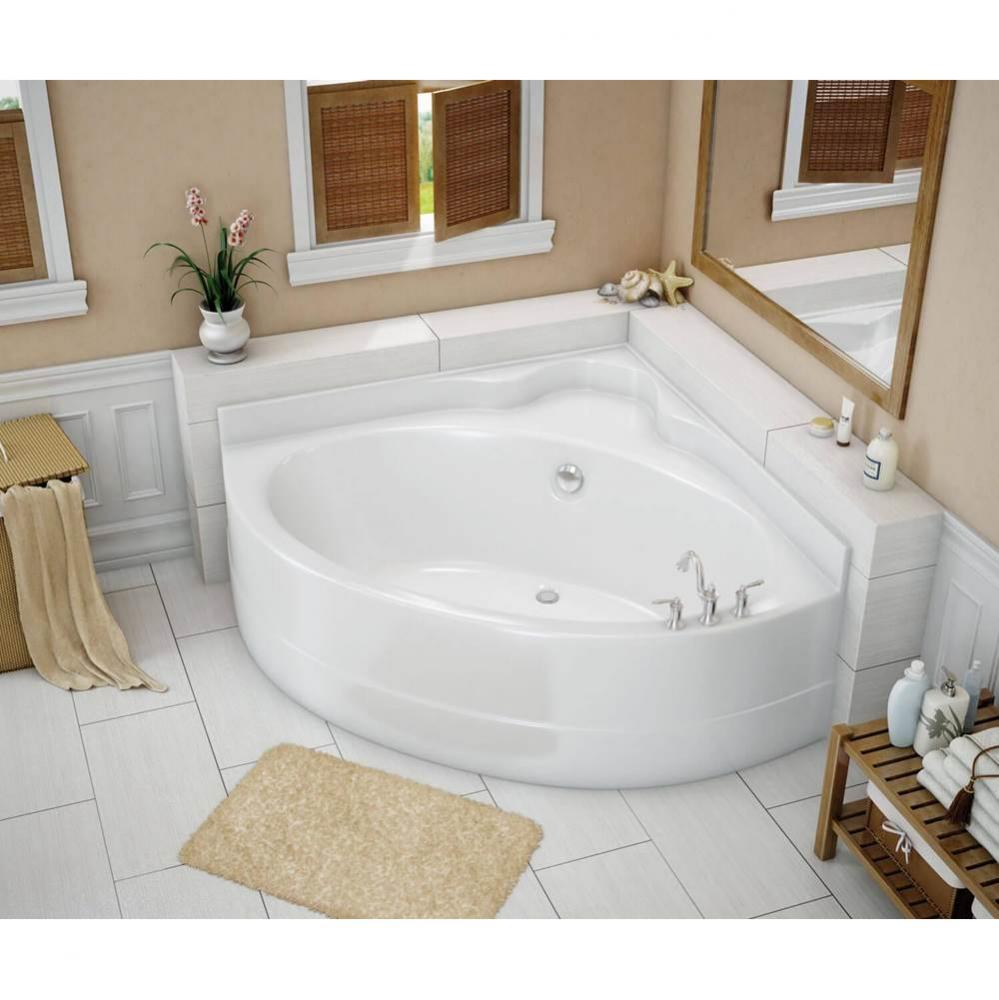VO5050 5 FT 51.5 in. x 51.5 in. Corner Bathtub with Whirlpool System Center Drain in Black