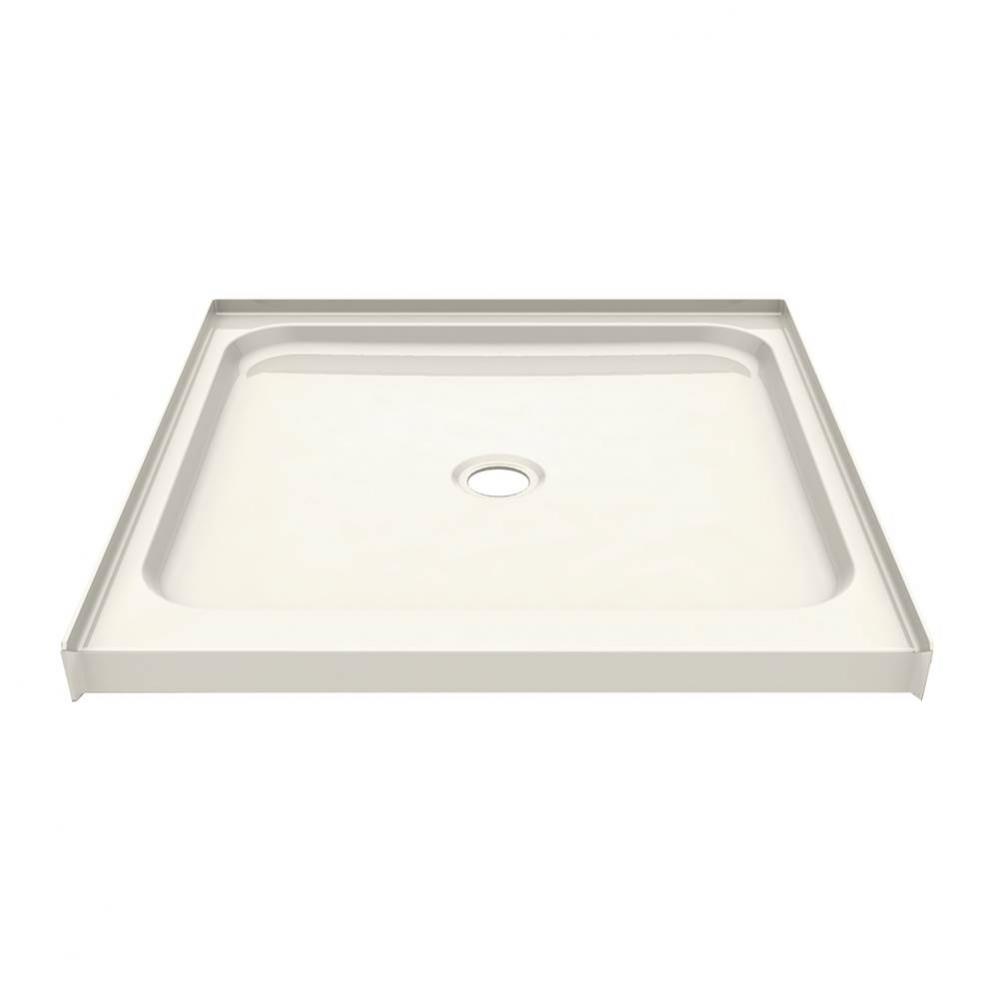 SPL 31.875 in. x 32 in. x 4.375 in. Square Alcove Shower Base with Center Drain in Biscuit