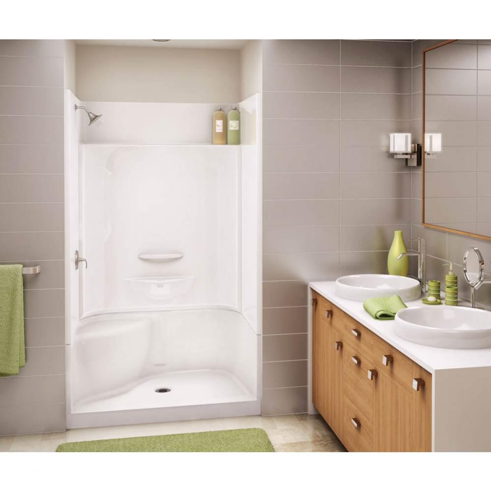SPS 47.875 in. x 33.625 in. x 20.125 in. Rectangular Alcove Shower Base with Center Drain in Thund