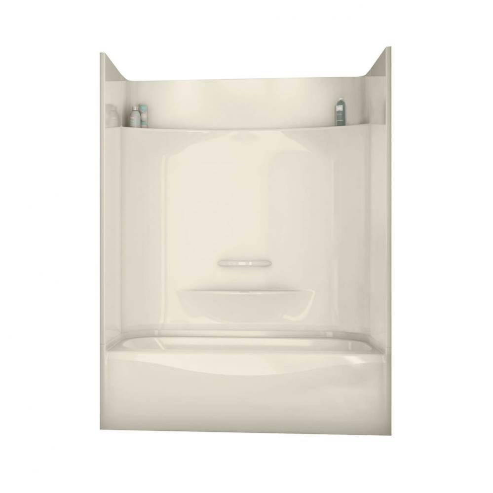 Essence TS 59.875 in. x 30 in. x 77.5 in. 4-piece Tub Shower with Left Drain in Bone