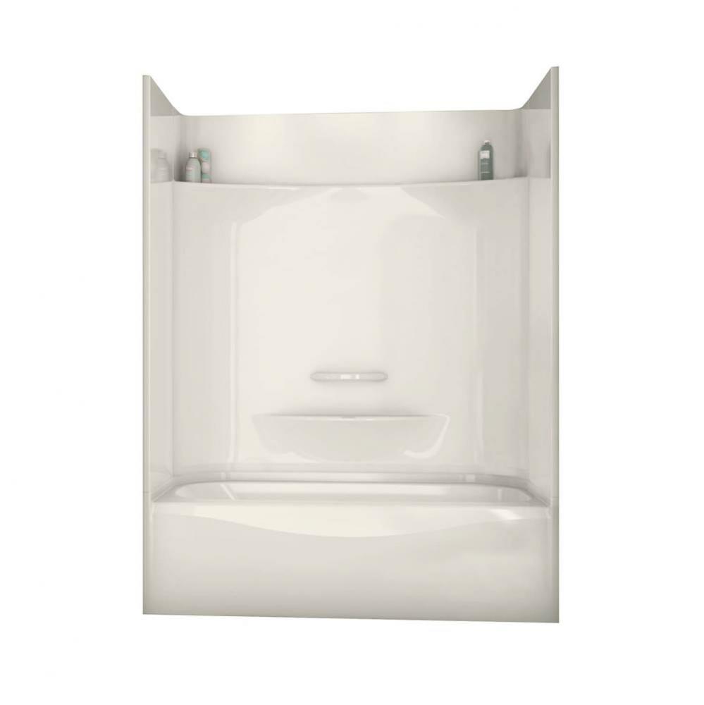Essence TS 59.875 in. x 30 in. x 77.5 in. 4-piece Tub Shower with Left Drain in Biscuit