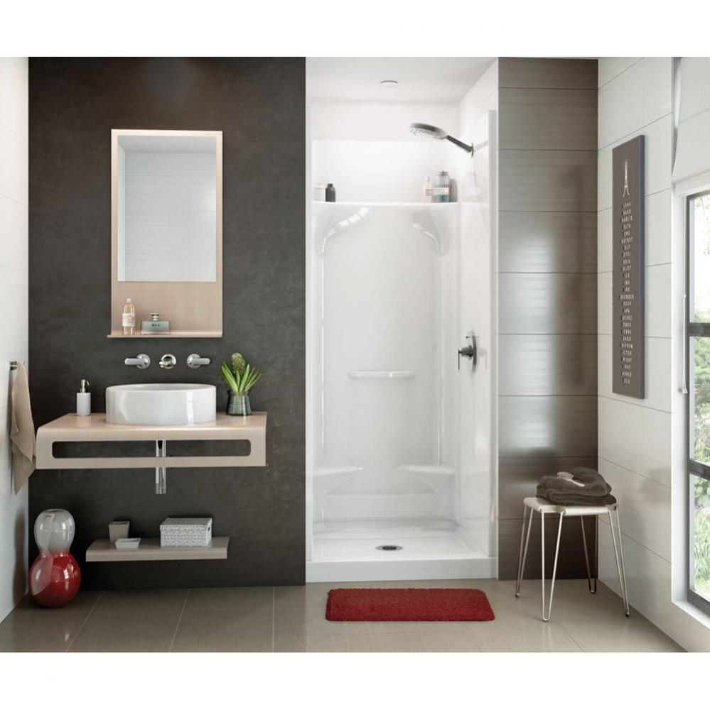 Essence SH 31.875 in. x 32 in. x 76 in. 4-piece Shower with No Seat, Center Drain in Thunder Grey