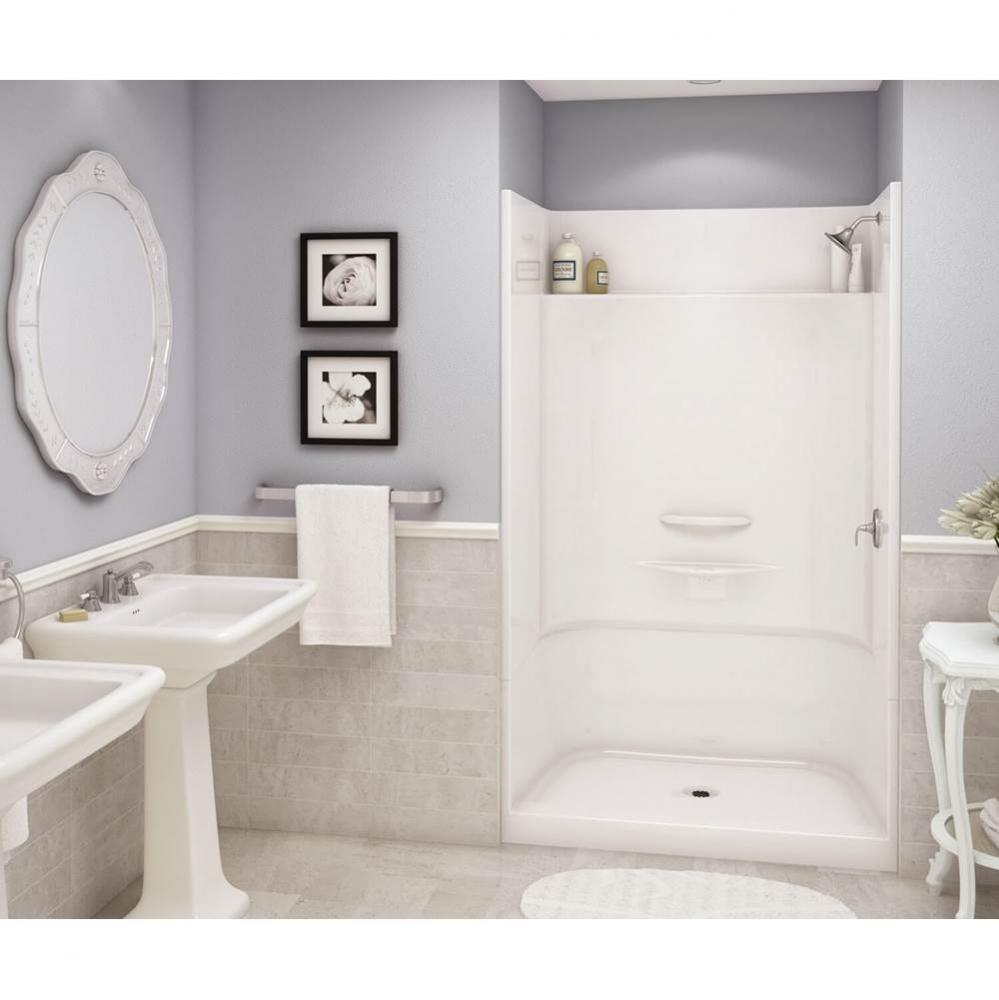 Essence SH 48.875 in. x 33.625 in. x 80.125 in. 4-piece Shower with No Seat, Center Drain in White