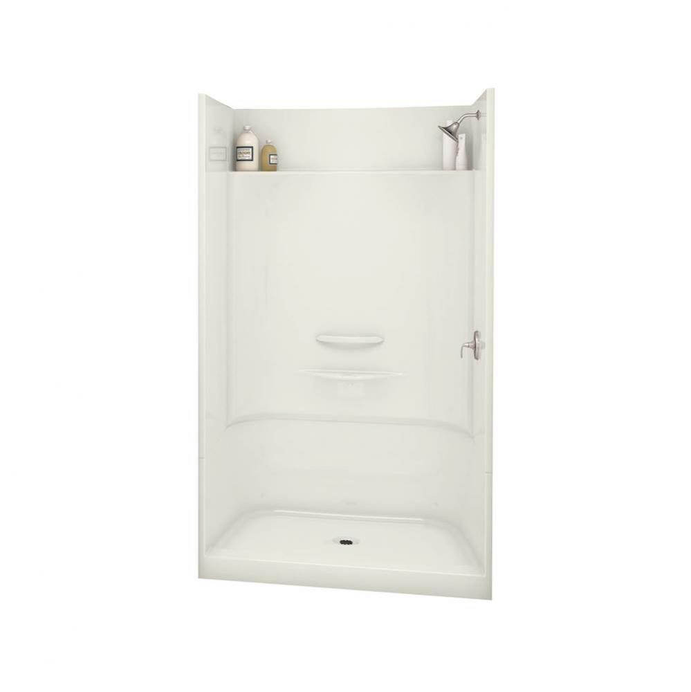 Essence SH 48.875 in. x 33.625 in. x 80.125 in. 4-piece Shower with No Seat, Center Drain in Biscu