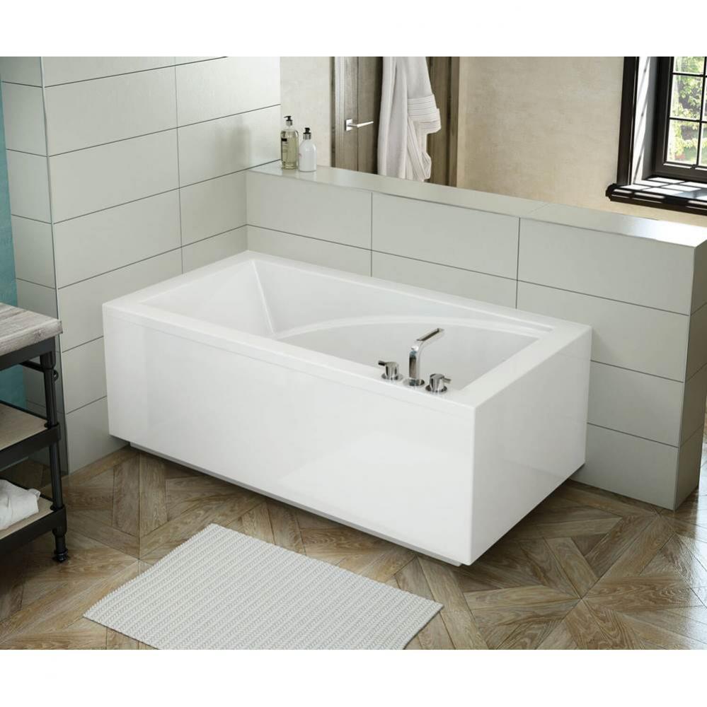 ModulR corner left (with armrests) 59.625 in. x 31.875 in. Corner Bathtub with Left Drain in White