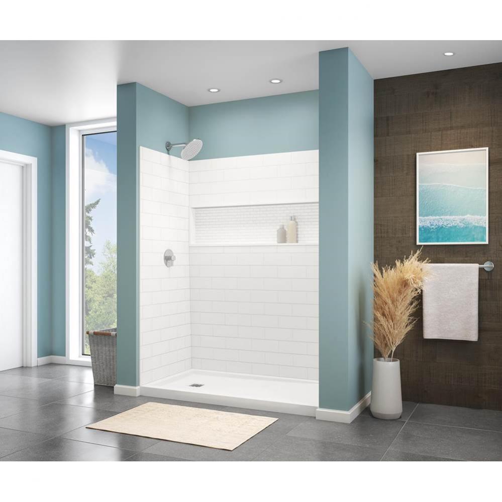 NexTile 6032 Direct-to-Stud Four-Piece Alcove Shower Wall Kit in White