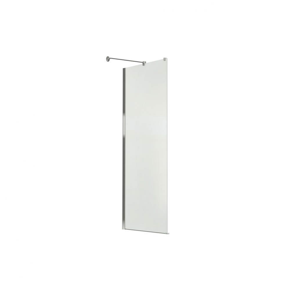 Reveal 30.75-31.875 in. x 75 in. Return Panel with Clear Glass in Chrome