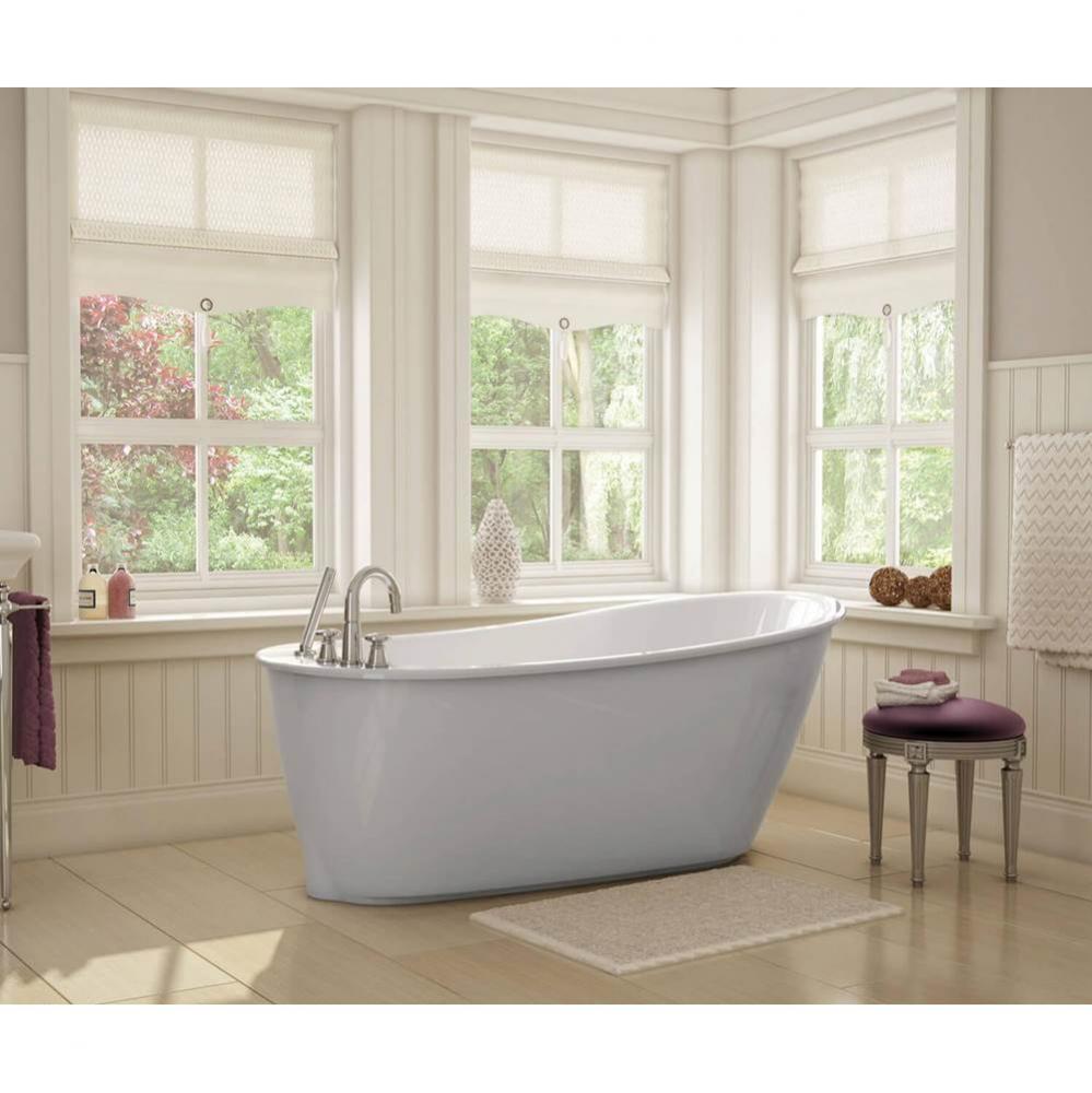 Sax 6032 AcrylX Freestanding End Drain Bathtub in White with Sterling Silver Skirt