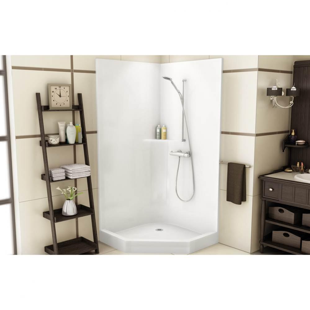 CSS40 41.5 in. x 41.5 in. x 77.5 in. 1-piece Shower with No Seat, Center Drain in Biscuit