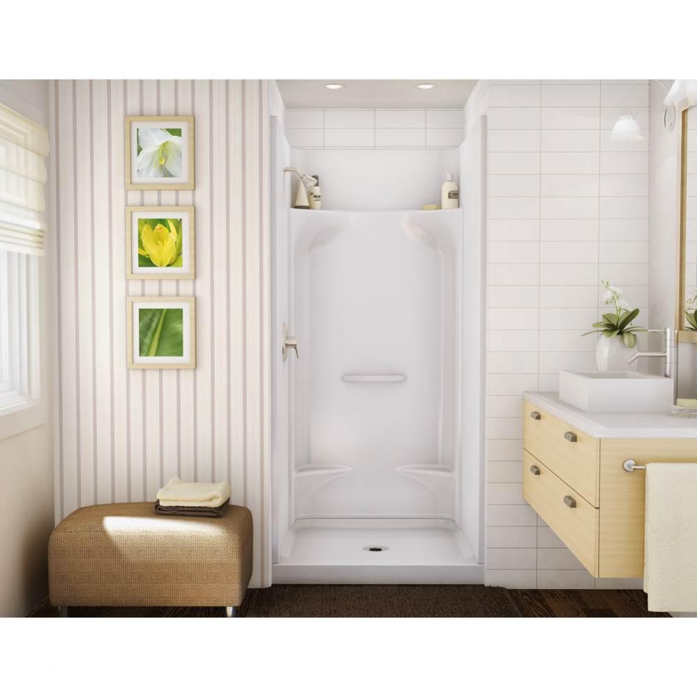 KDS 35.875 in. x 36 in. x 76 in. 4-piece Shower with No Seat, Center Drain in Bone